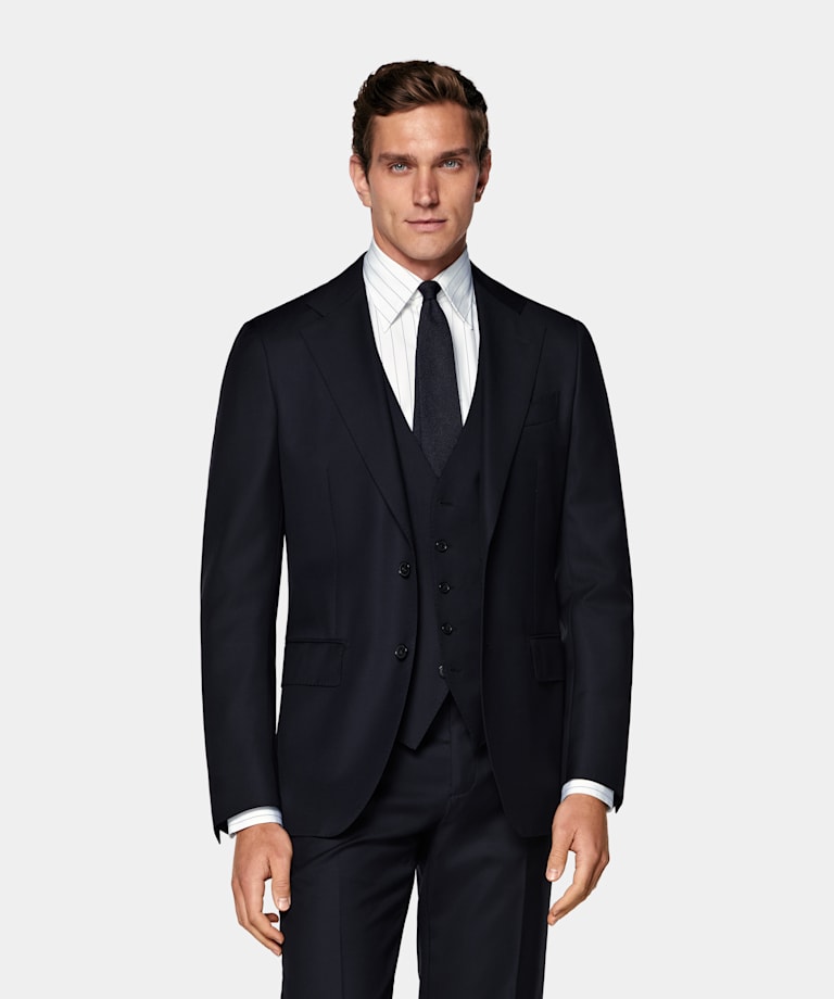 Navy Three-Piece Tailored Fit Havana Suit