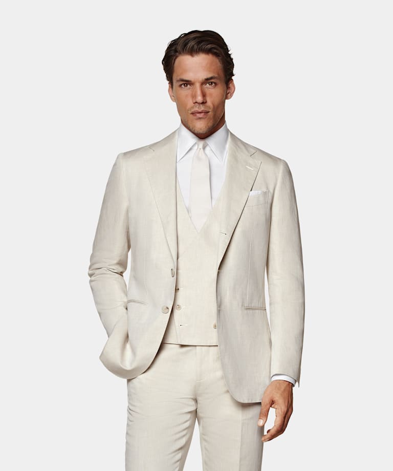 Sand Tailored Fit Three-Piece Havana Suit