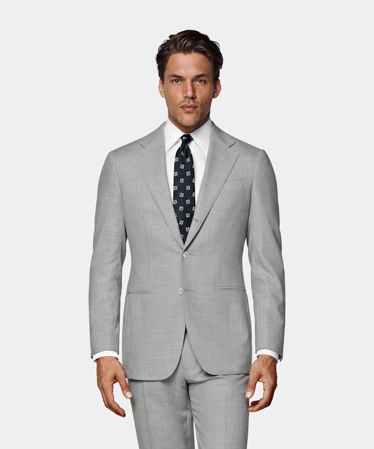 Light Grey Tailored Fit Havana Suit