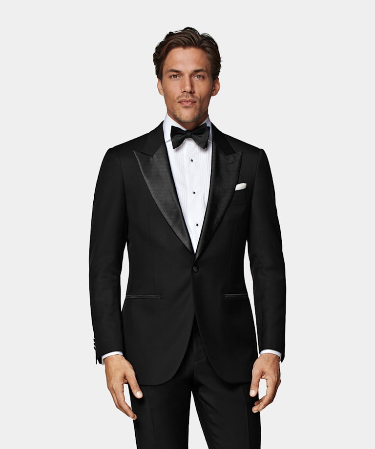 Black Tailored Fit Lazio Tuxedo
