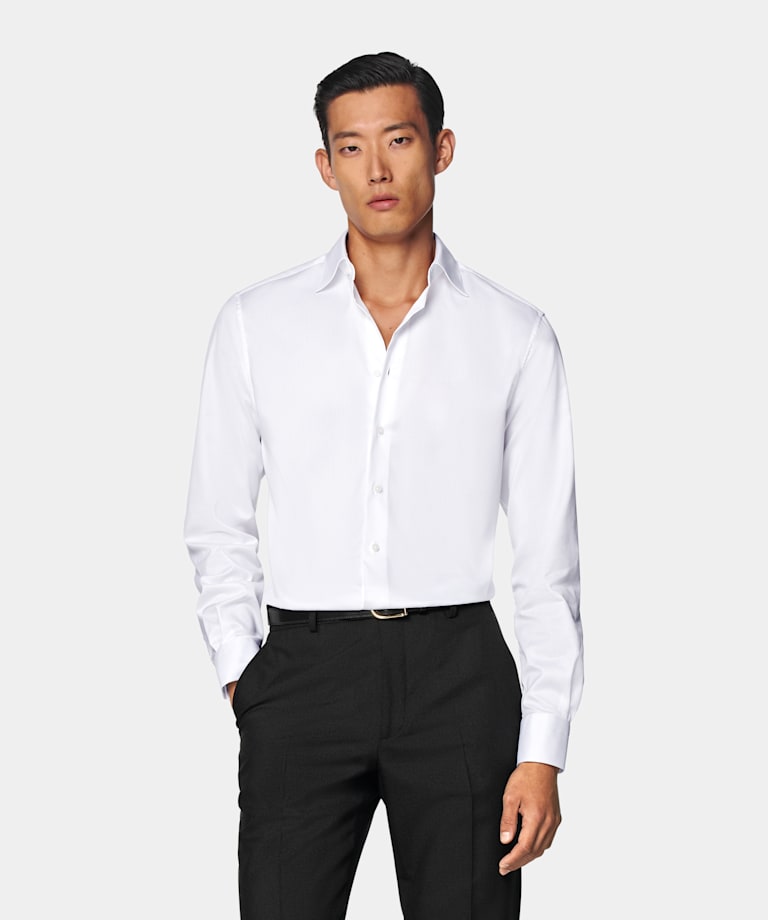 White Twill Tailored Fit Shirt