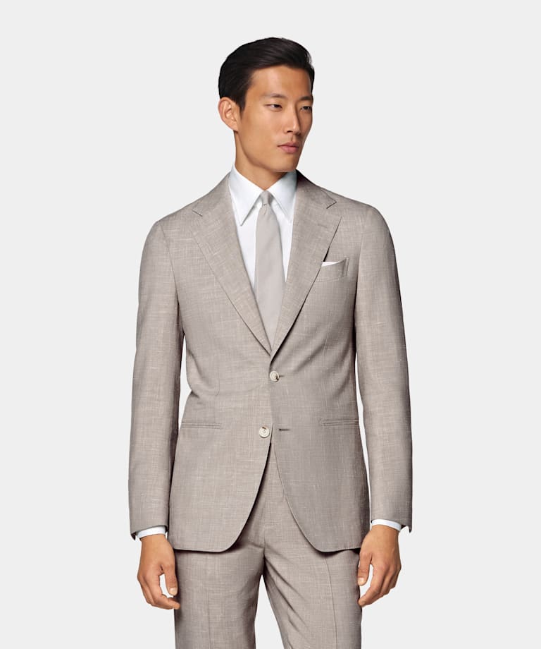 Light Taupe Tailored Fit Havana Suit