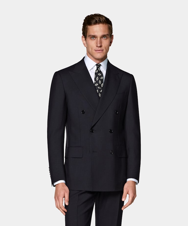 Navy Tailored Fit Milano Suit