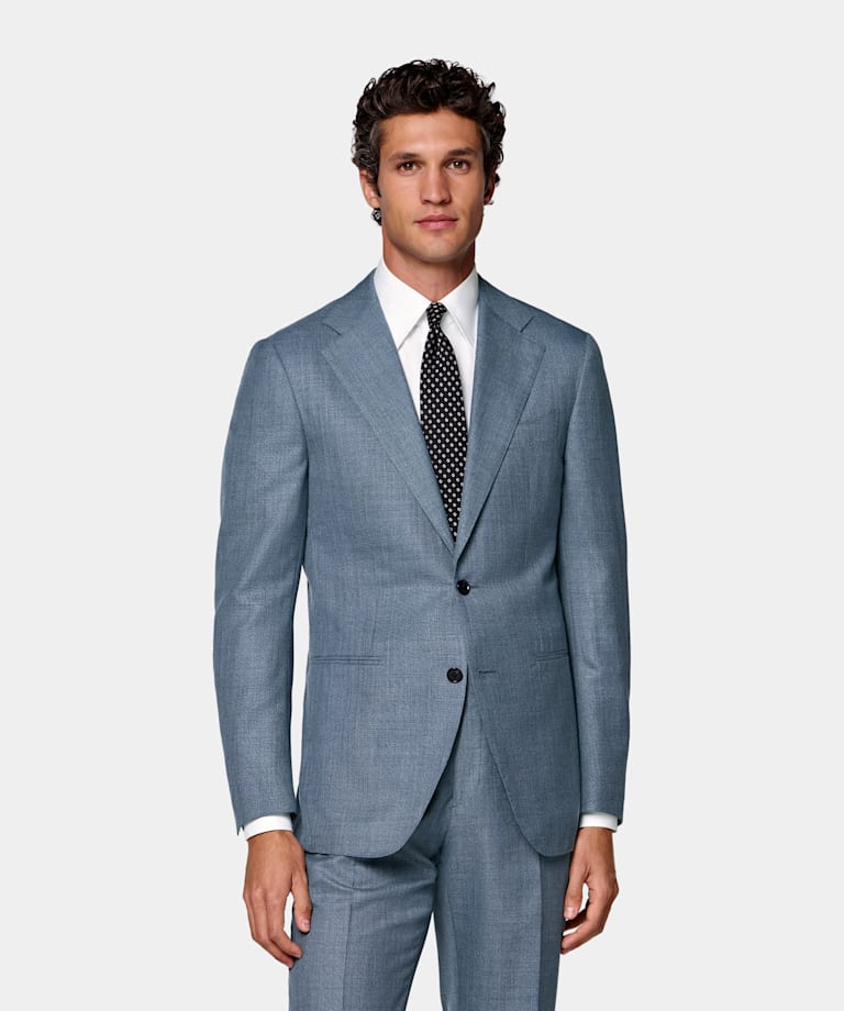 Mid Blue Tailored Fit Havana Suit