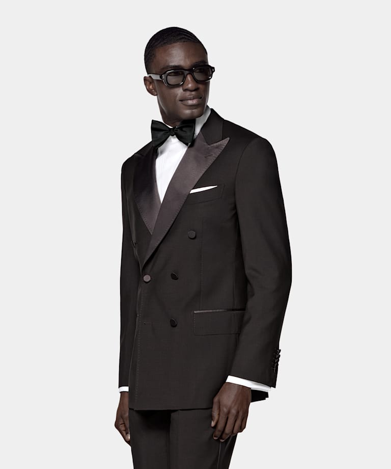 Dark Brown Tailored Fit Milano Tuxedo