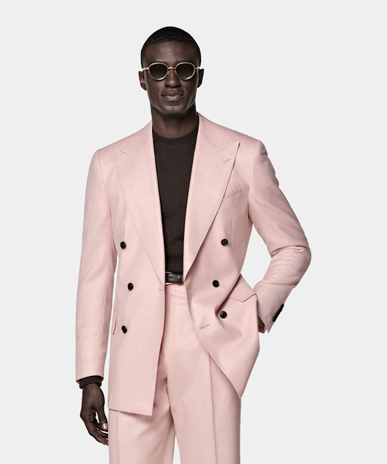 Pink Tailored Fit Milano Suit