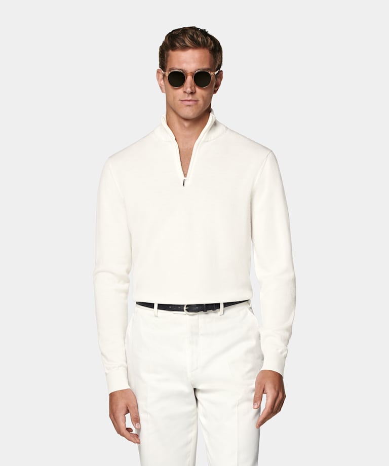 Off-White Merino Half Zip