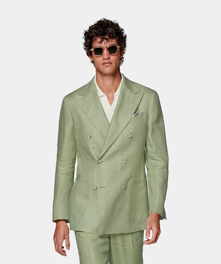 Light Green Tailored Fit Havana Suit