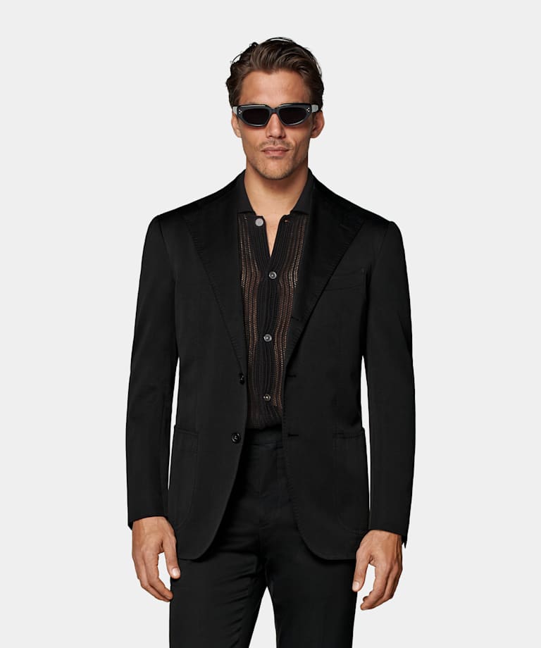 Black Relaxed Fit Roma Suit
