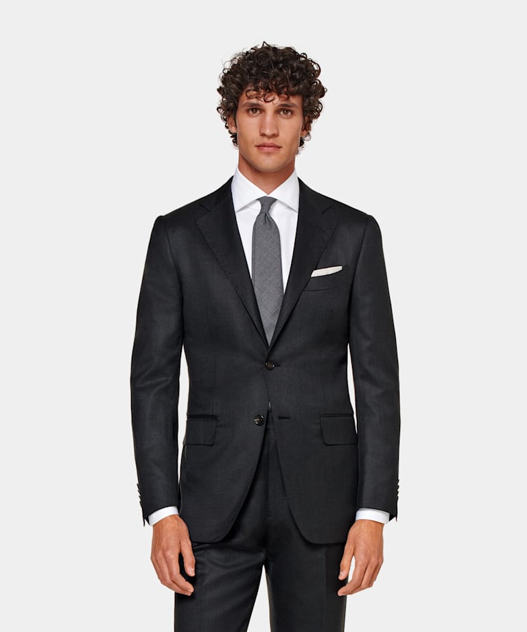 Dark Grey Tailored Fit Lazio Suit