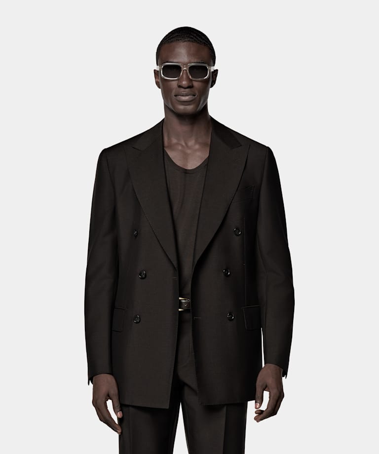 Dark Brown Tailored Fit Milano Suit