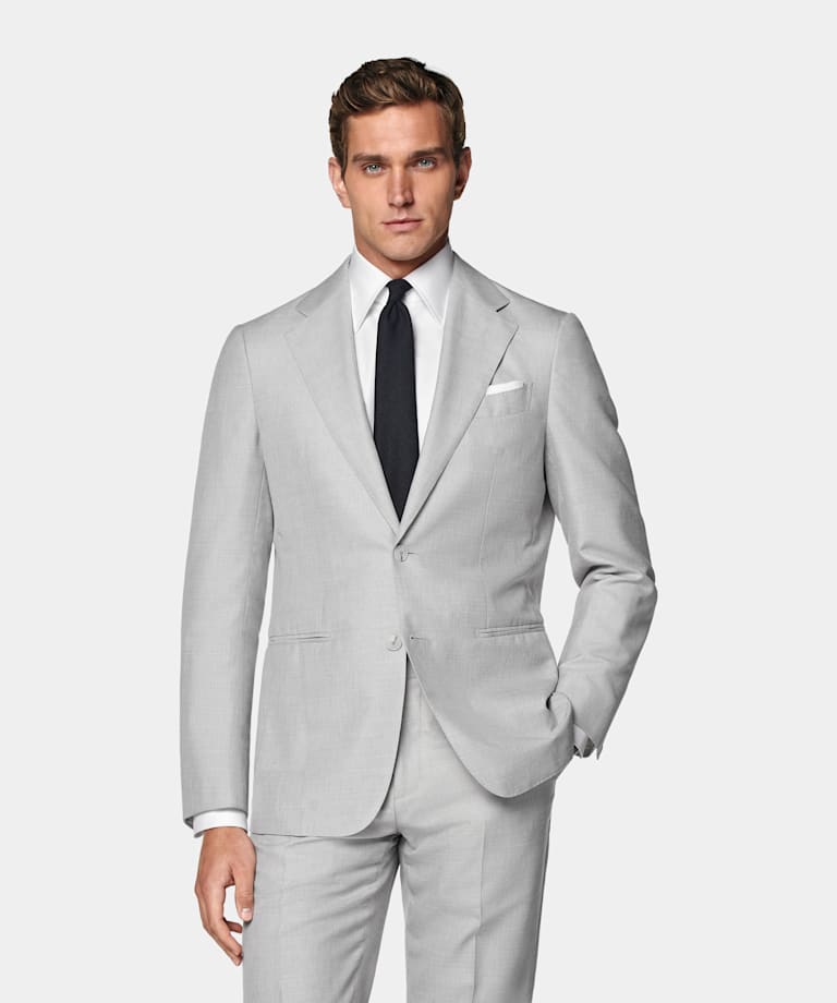 Light Grey Tailored Fit Havana Suit