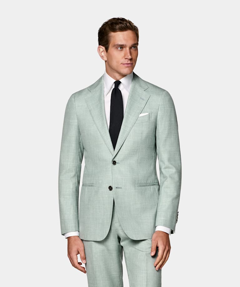 Light Green Tailored Fit Havana Suit