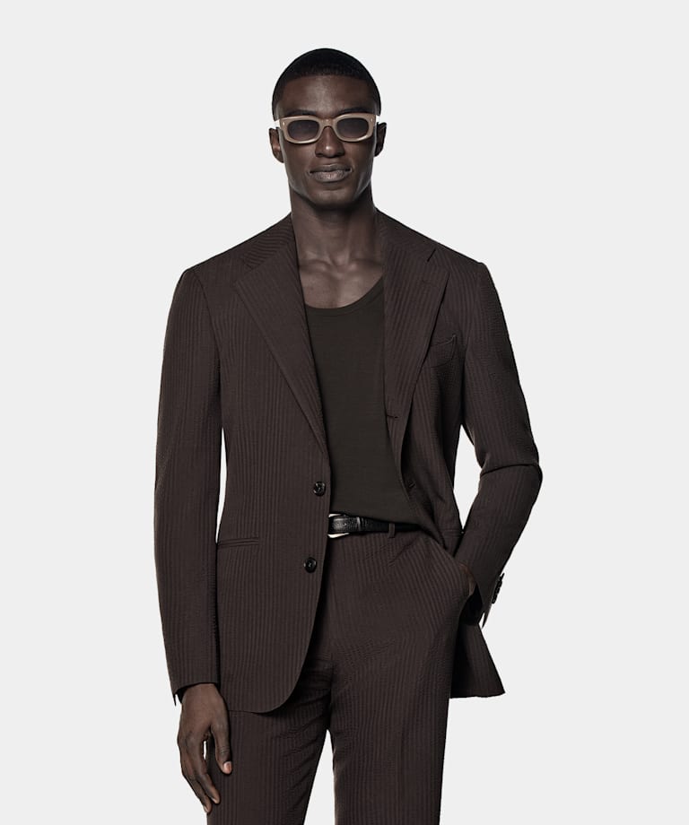 Dark Brown Relaxed Fit Roma Suit