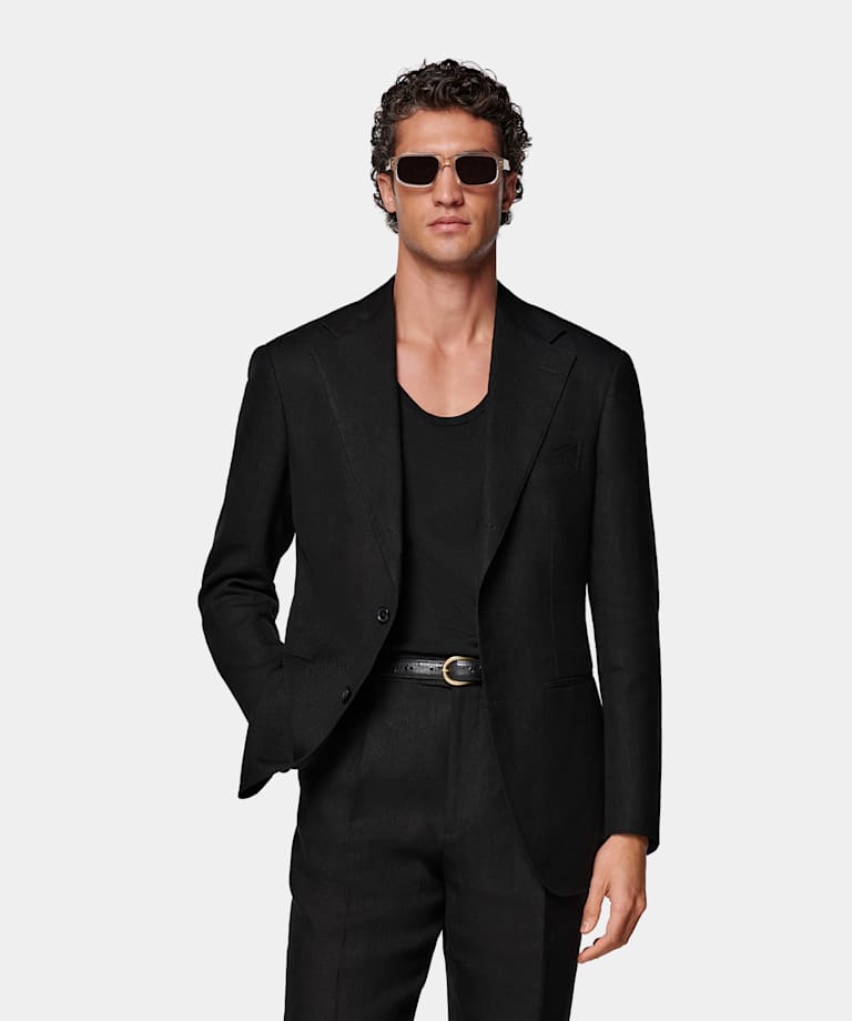 Black Relaxed Fit Roma Suit
