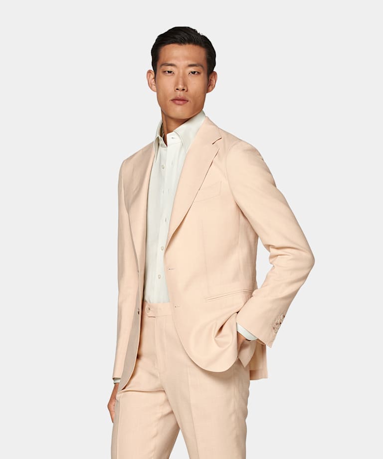 Light Pink Tailored Fit Havana Suit