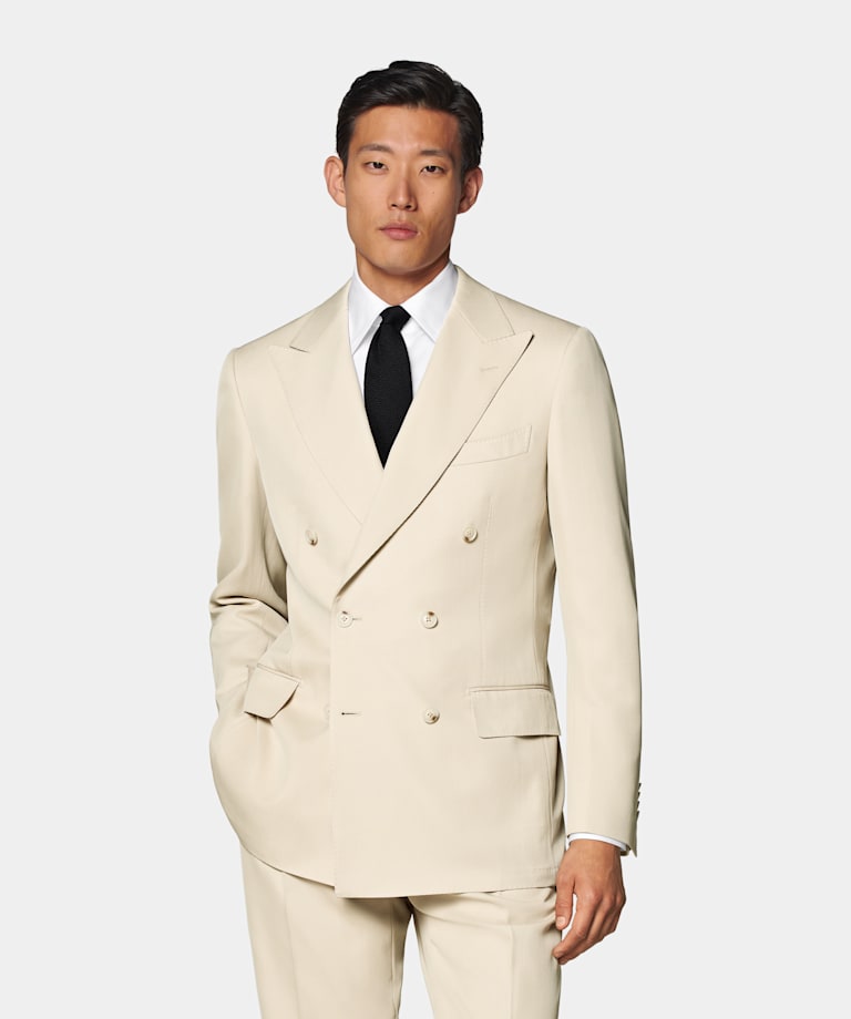 Garnitur Milano tailored fit w kolorze piasku
