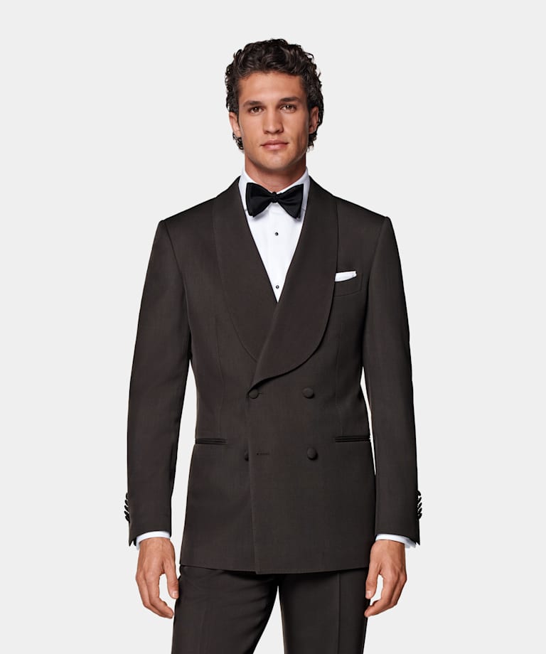 Dark Brown Tailored Fit Milano Tuxedo