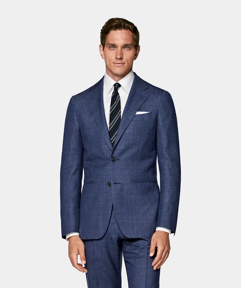 Mid Blue Tailored Fit Havana Suit