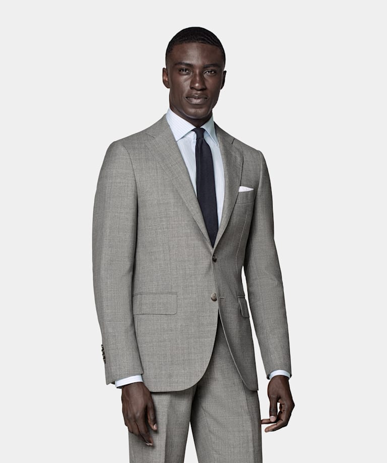 Light Grey Perennial Tailored Fit Lazio Suit