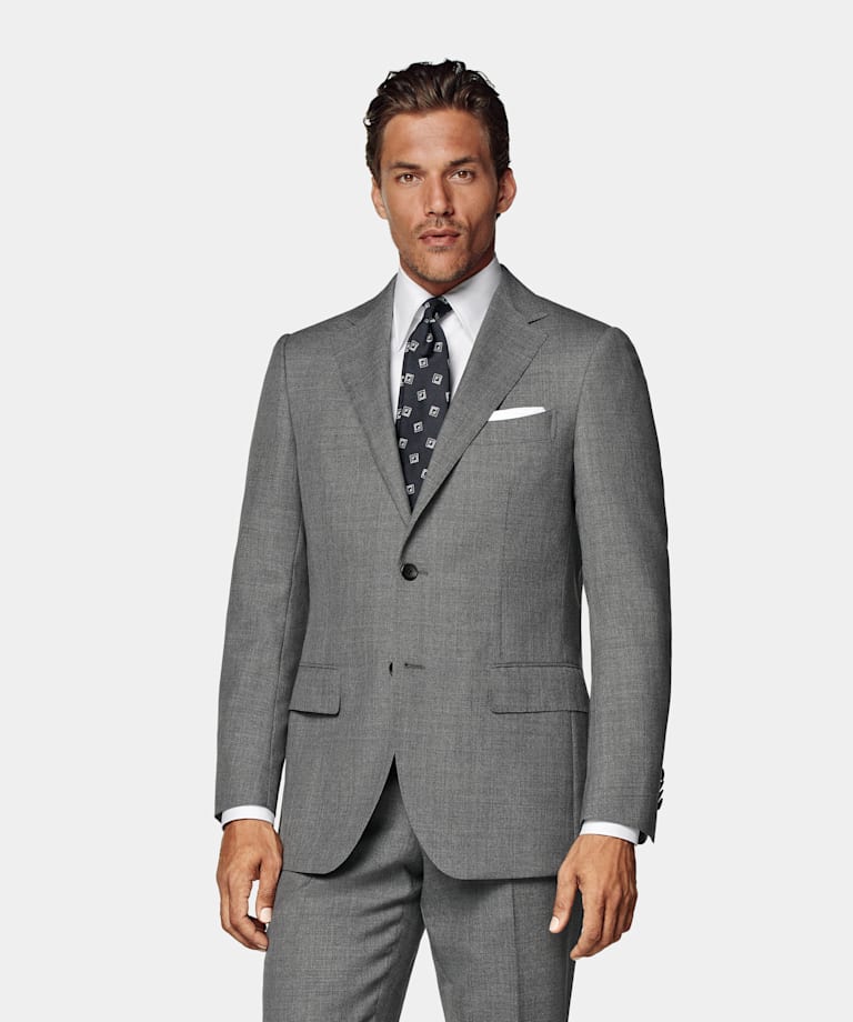 Mid Grey Perennial Tailored Fit Lazio Suit