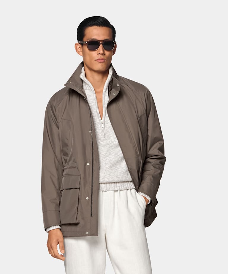 Taupe Raglan Field Jacket