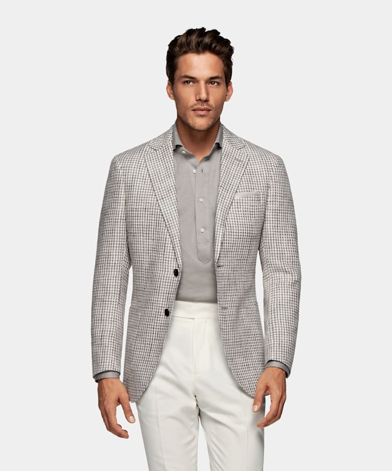 Grey Houndstooth Havana Jacket