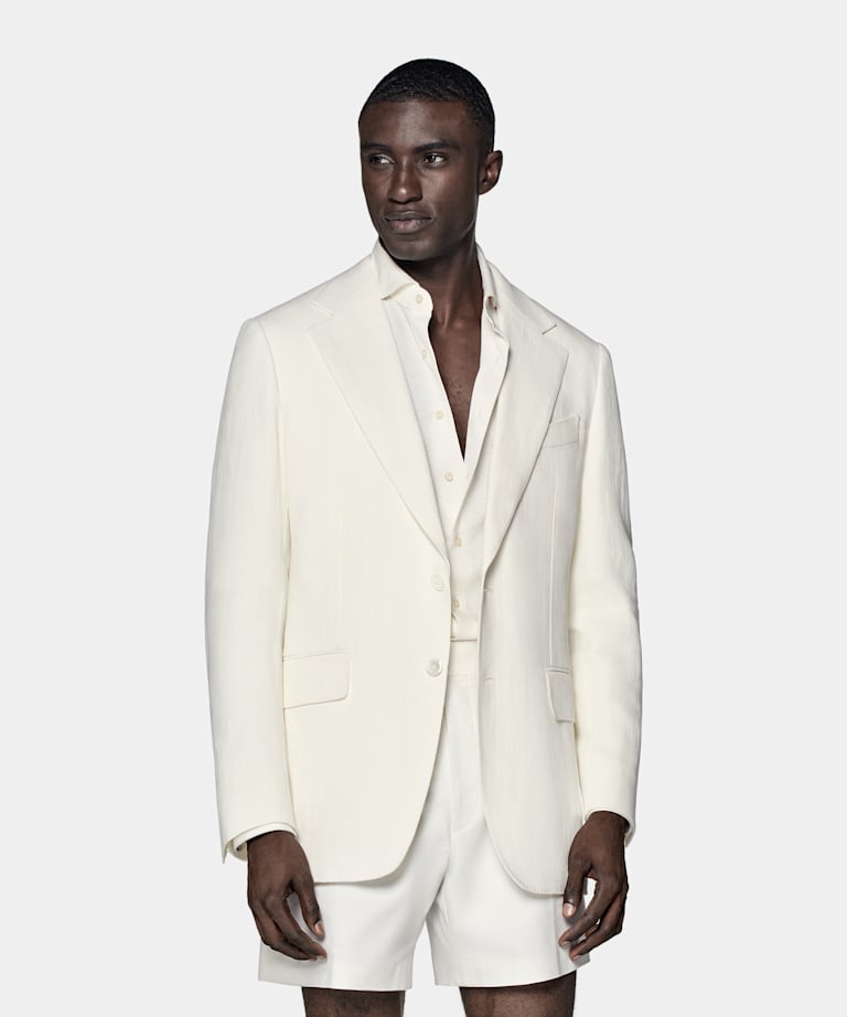 Milano 米白色合体身型西装外套