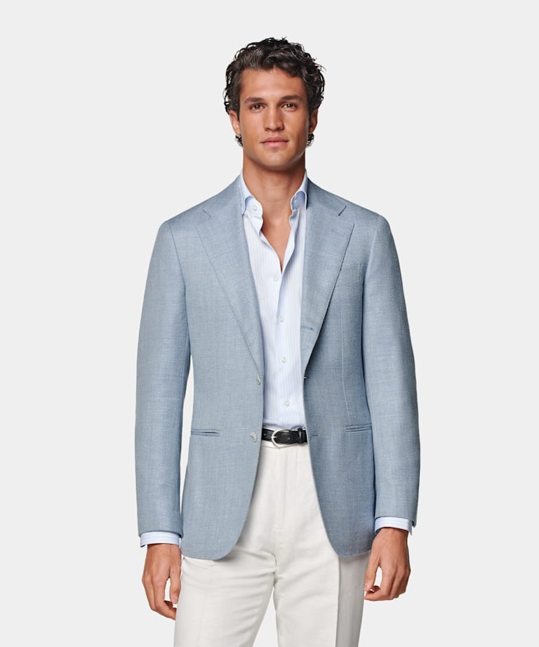 Light Blue Tailored Fit Havana Blazer