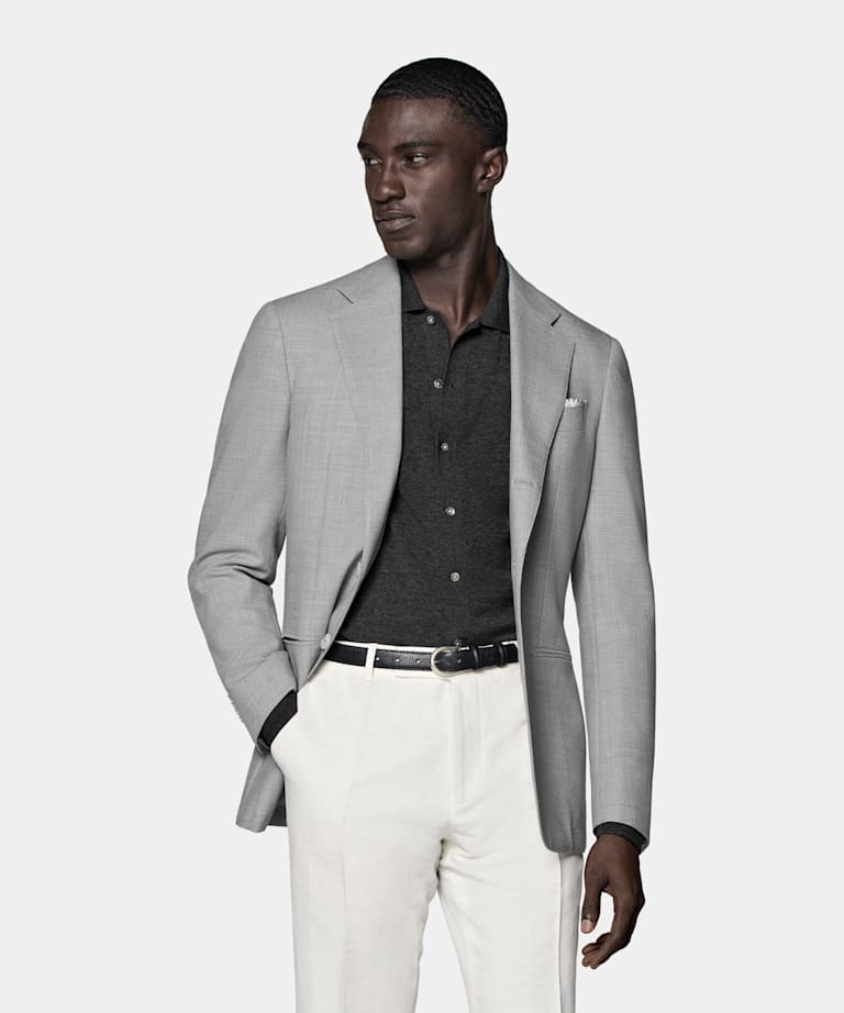 Light Grey Tailored Fit Havana Blazer