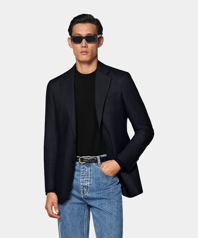 Navy Tailored Fit Havana Suit Jacket