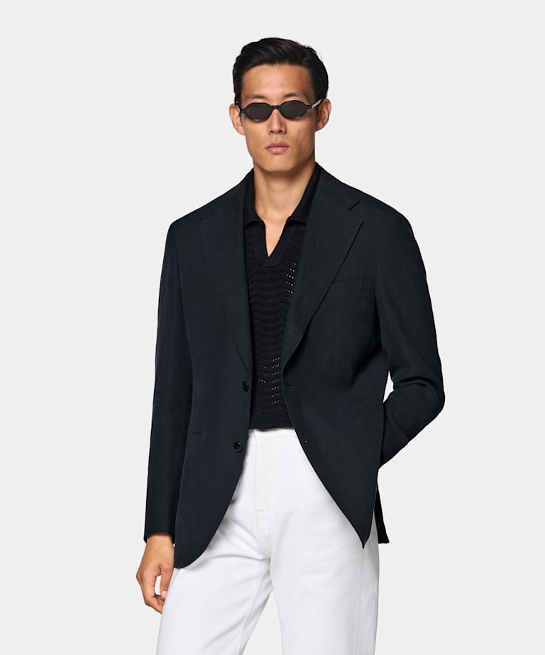 Navy Relaxed Fit Roma Suit Jacket