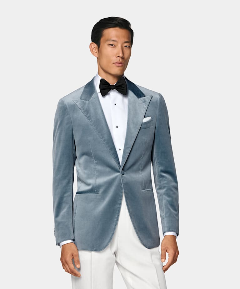 Veste de smoking Havana coupe tailored bleu clair