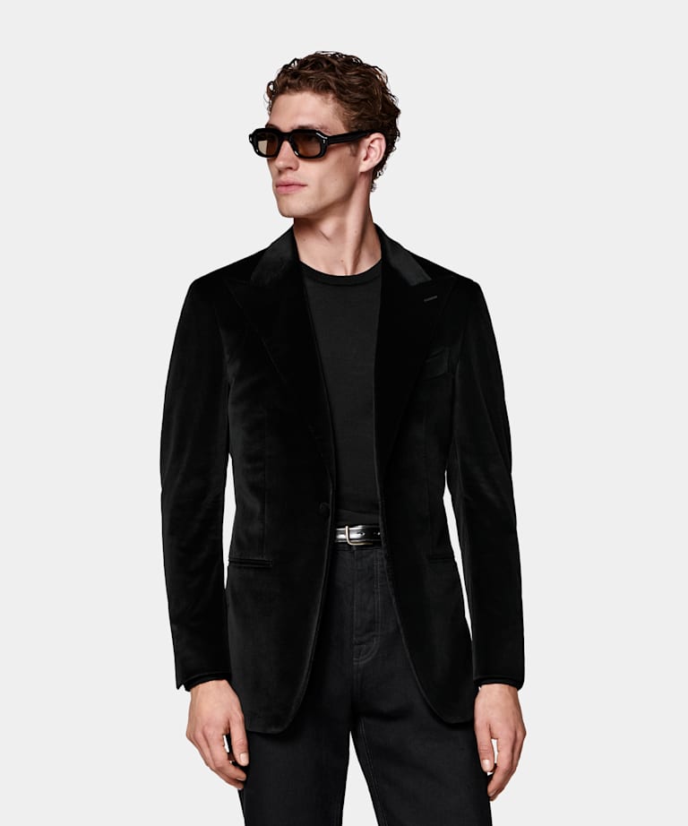 블랙 테일러드 핏 Havana 디너 재킷