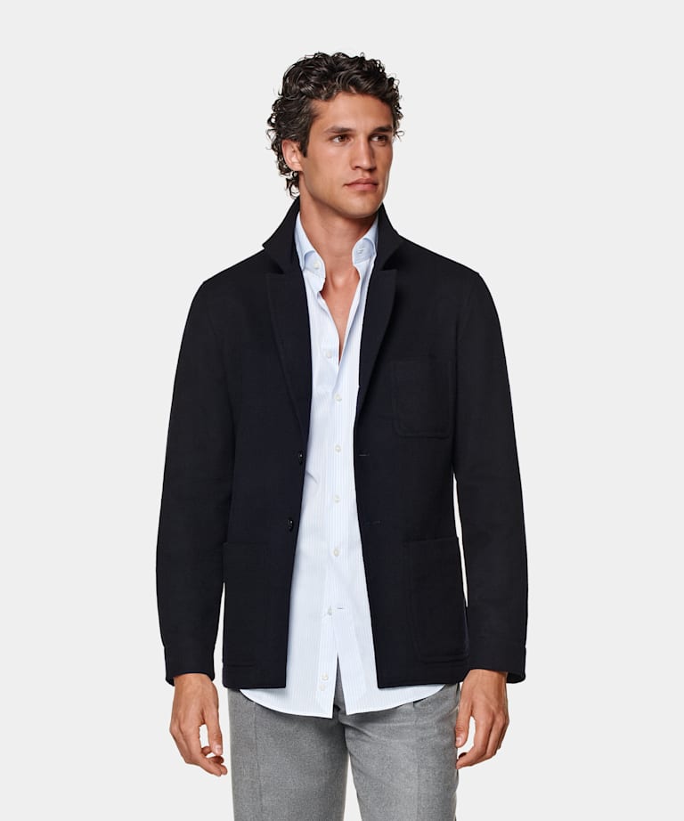 Veste chemise coupe Relaxed bleu marine