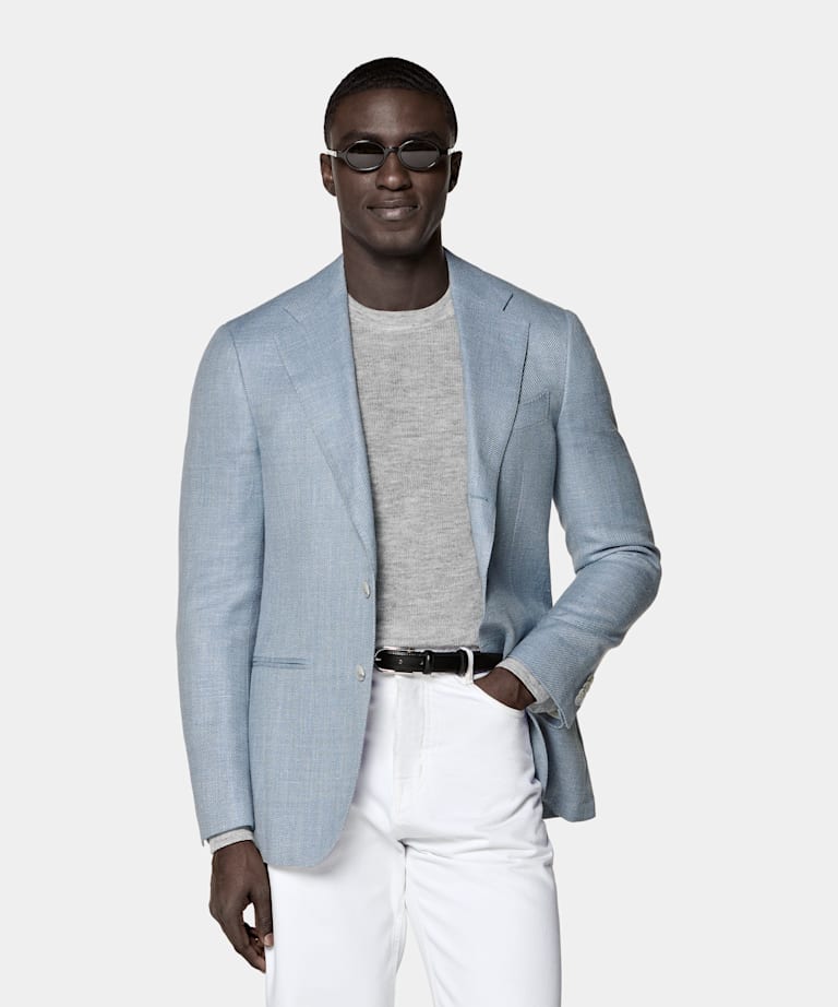 Blazer Havana azul claro corte Tailored