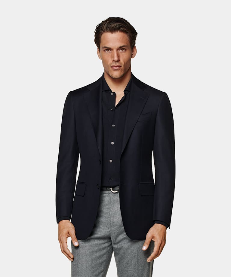 Navy Tailored Fit Havana Suit Jacket