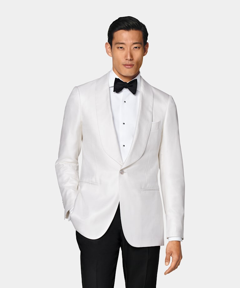 Veste de smoking Havana coupe Tailored blanc cassé