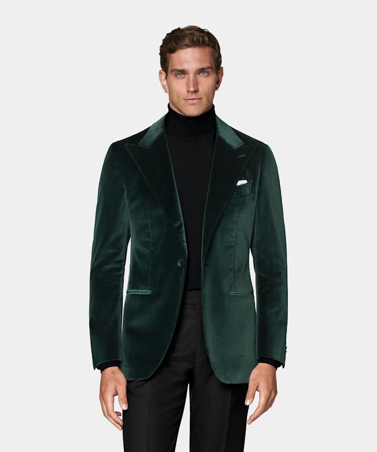 Dark Green Tailored Fit Havana Dinner Jacket