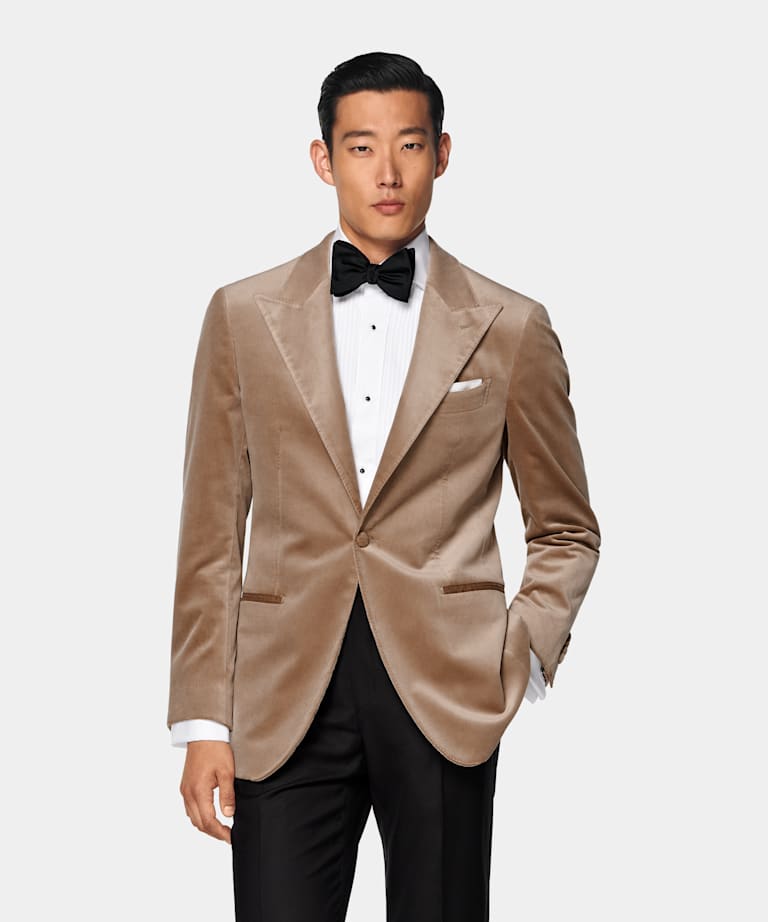 Blazer de esmoquin Havana marrón intermedio corte Tailored