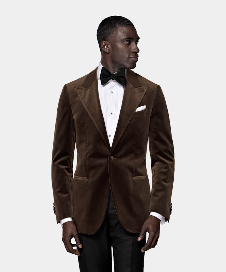 Blazer de esmoquin Havana marrón oscuro corte Tailored
