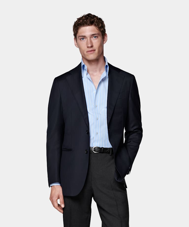 Navy Tailored Fit Havana Suit Jacket