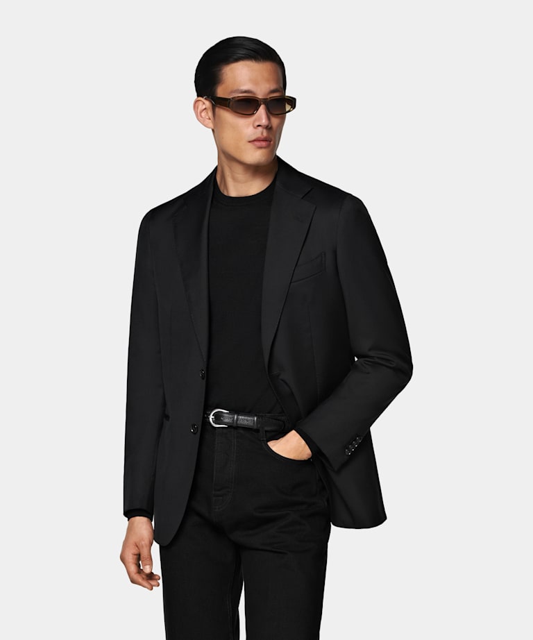 Black Tailored Fit Havana Suit Jacket