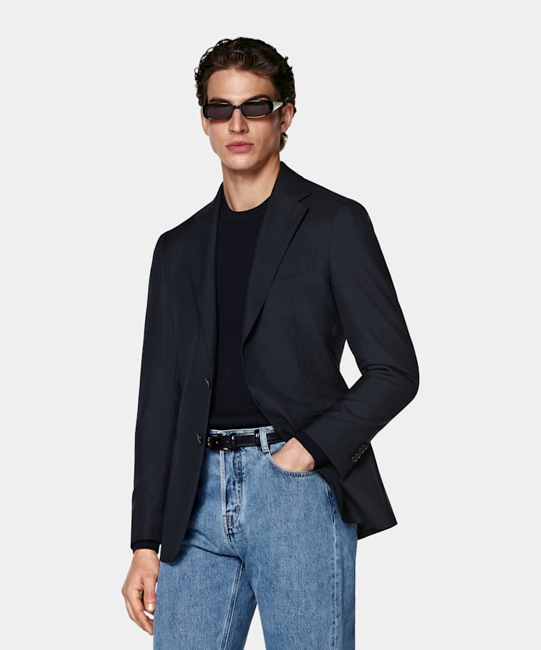 Navy Perennial Tailored Fit Havana Suit Jacket