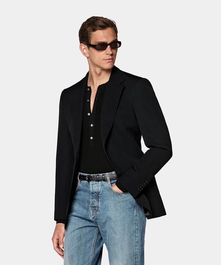 Black Tailored Fit Milano Suit Jacket