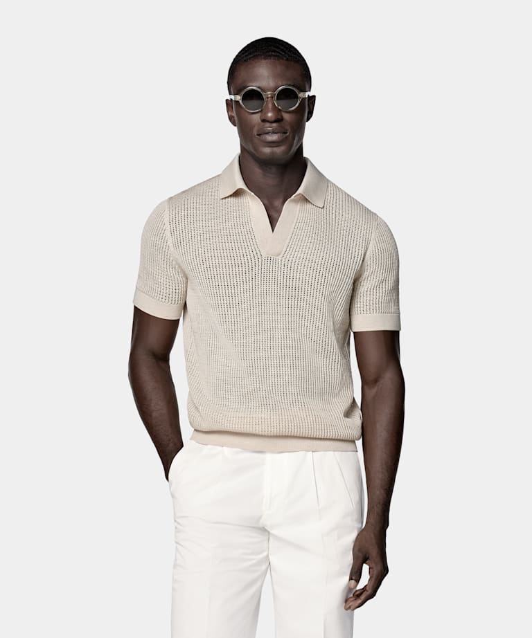 Poloshirt sand knopffrei Crochet