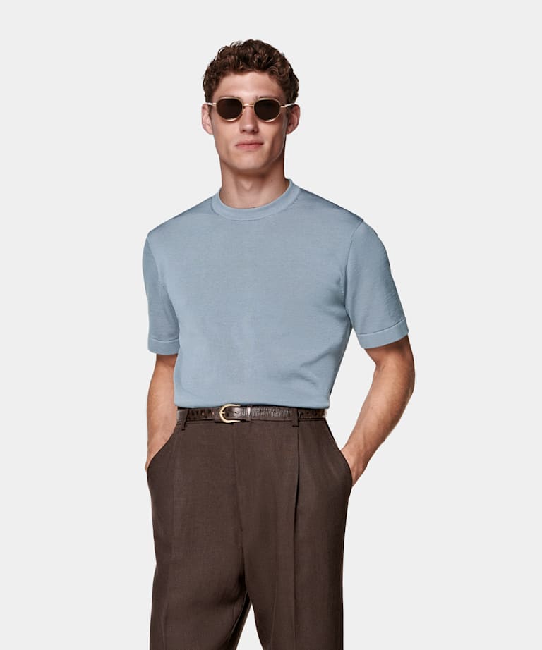 Light Blue Short Sleeve Crewneck