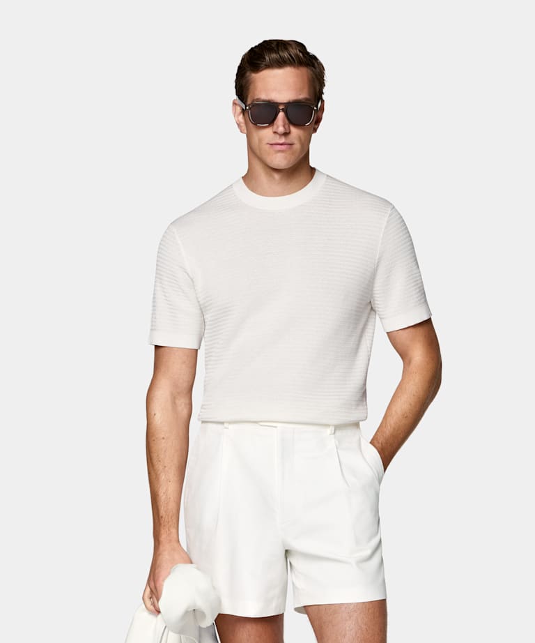 Off-White Jacquard Short Sleeve Crewneck