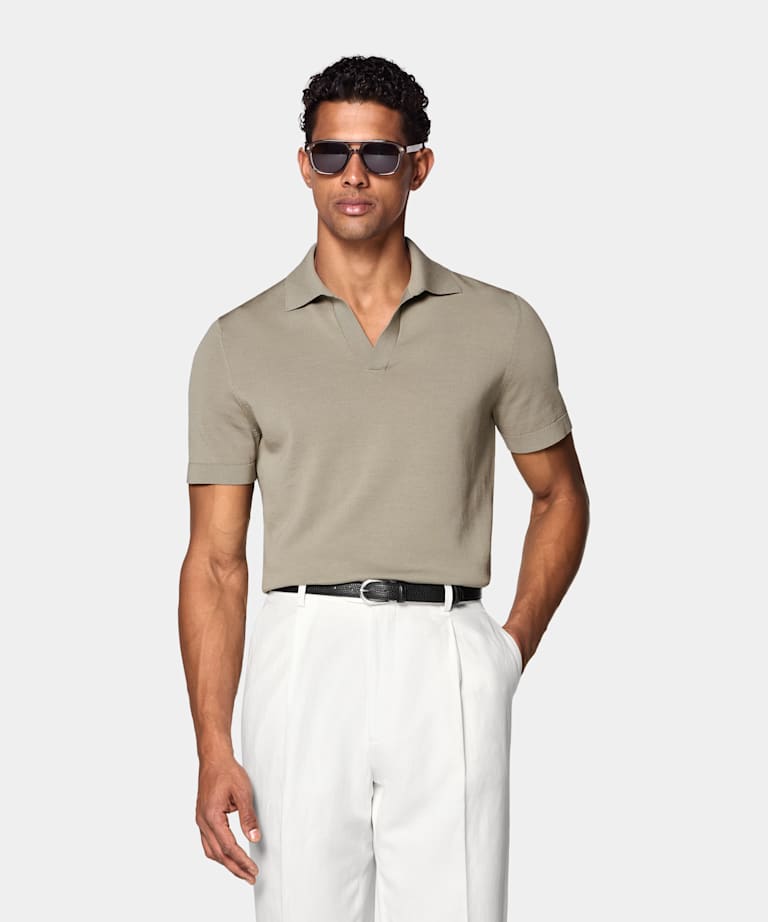 Green Buttonless Polo