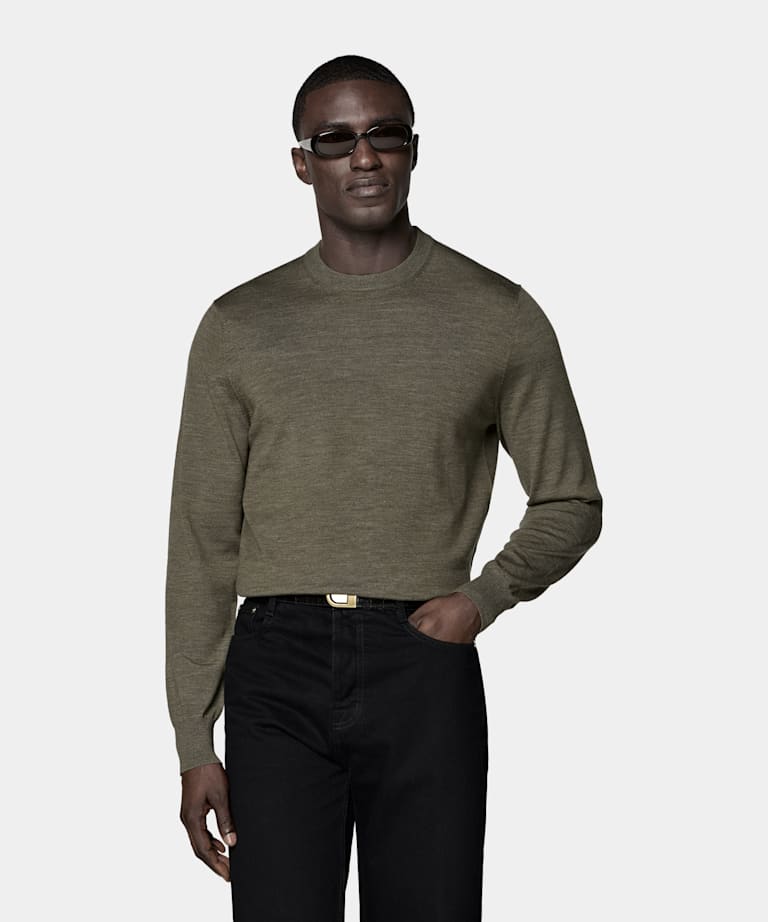 Green Merino Crewneck
